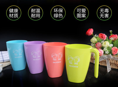 Creative multi-functional plastic candy color square round cartoon printing water cup rinse cup