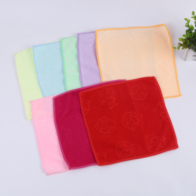 Manufacturer direct selling color embossed small square towel small towels home linen towel.