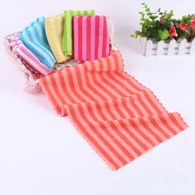 Manufacturer's direct selling ultra fine fiber face towel striped ultra-fine fiber soft towel.