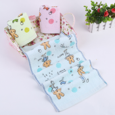 Factory direct selling cartoon printed children towel drool towel soft water absorption.