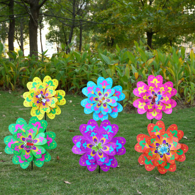 Manufacturer direct selling PVC windmill rich flowers decoration windmill outdoor windmill outdoor windmill outdoor windmill