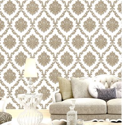New PVC european-style luxury wallpaper bedroom 4stereo-relief background screen wall 3D