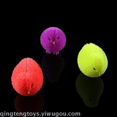Hot Selling Chick Expandable Material Toy Hairy Ball Flash Toy Cute Chick Stall Hot Selling Factory Direct Sales