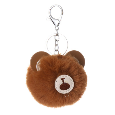 Imitation rex rabbit hair 8cm cute fur bear fur key chain cartoon panda fur key chain pendant