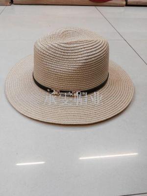 New Korean version of the fashion sun hat British bowler hat men spring and summer day breathable straw hat outdoor beach hat women