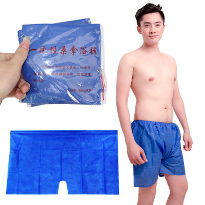 Factory direct selling disposable non-woven sauna pants men's boxer shorts SPA pants independent packaging.