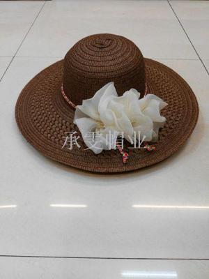 Chengwen hat female summer summer sun shade hat Korean version joker straw hat beach along