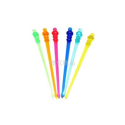 Colorful round ball stacking fruit fork party party eco-friendly customizable logo fruit fork