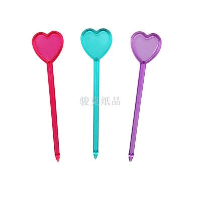 Color loving fruit fork party party green can customize the logo fruit fork