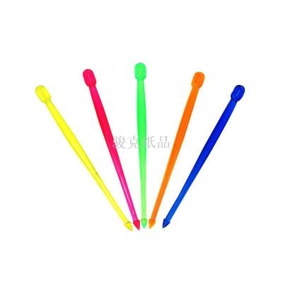 Colored small circle arrow fruit fork party party green can customize the logo fruit fork