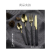 Stainless Steel Steak Knife, Fork and Spoon European Style Household Western Dinner Set Portuguese Black Gold Knife