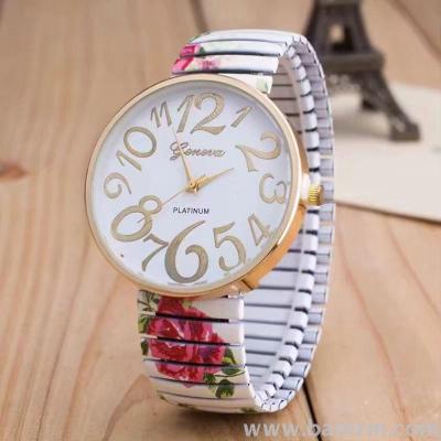 Quick sale of hot style fashion popular national wind 1-12 digital print spring with watch women's watch