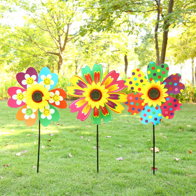 The New smiling face sunflower gifts windmill decorative toys manufacturers direct shot