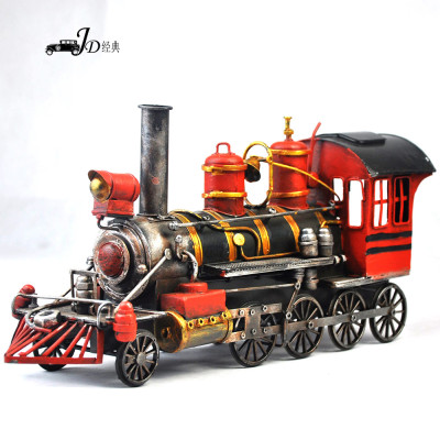 Factory direct selling iron arts handicraft to make the old and retro iron train model home decoration decoration
