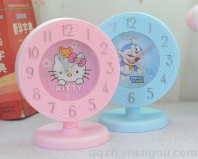 Korean Style Card Holder Color Stereo Digital round KT Jingle Cartoon Alarm Clock Clock Wholesale