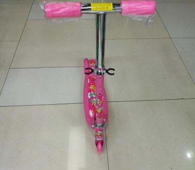 Three-wheel wide-board scooter children's bicycle wheel with light.