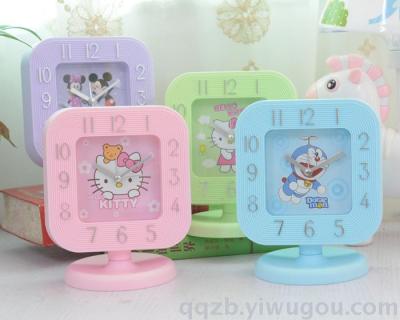 Korean Style Card Holder Color Stereo Digital Square KT Jingle Cartoon Alarm Clock Clock Wholesale