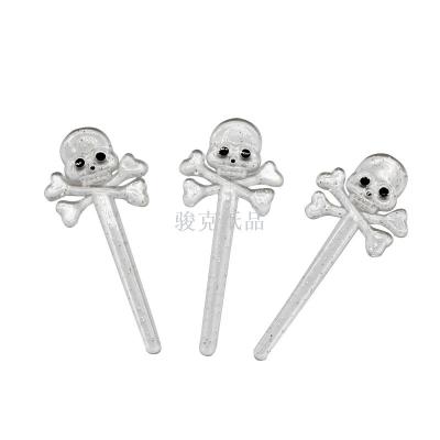 Halloween skull-head with cup fruit fork party party eco-friendly customizable logo fruit fork