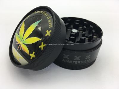 Beautiful 50mm tabacco magnetic Cheap Zinc Herb Crusher Wholesale Novelty Design 3 Parts Smoke Herb Grinders