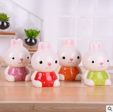 Creative ceramic household furnishings desk glories cute super cute rabbit piggy bank piggy bank furnishings