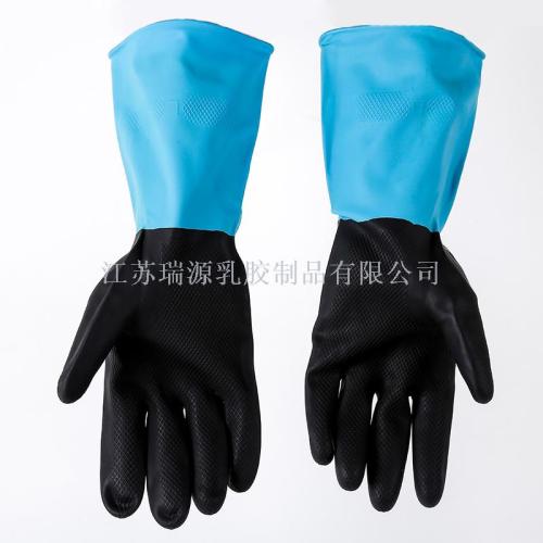 multiple two-color multifunctional latex gloves household cleaning car garden protective gloves 90g