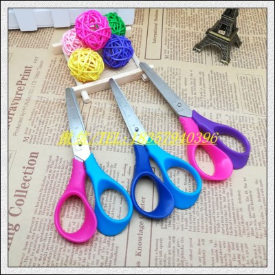 Two-color children students hand-diy cute cartoon carving scale scissors round head stainless steel ruler paper knife.
