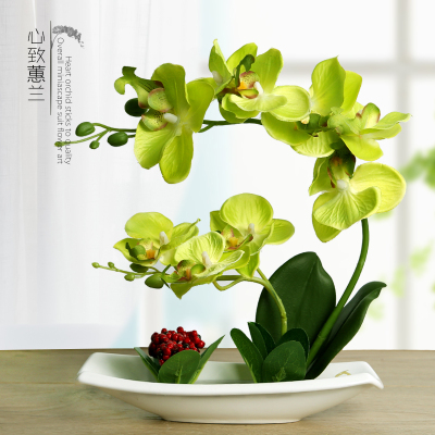 Table flower art adornment butterfly orchid artificial flower TV cabinet potted plant to set up a flower 