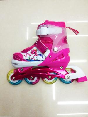 Cartoon straight roller skating shoes color flash wheel pu wear-resistant roller skates.