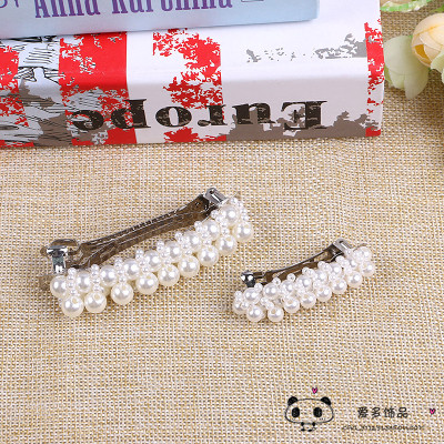 Hand-made pearl hair ornament hair clip side clip top clip spring clip