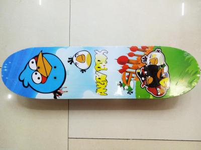 In the 71x20cm, the four-wheeled wooden skateboard is a double-warped skateboard.