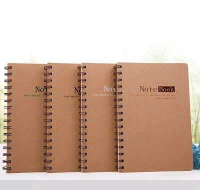 Kraft note  notebook notepad spiral binding B5