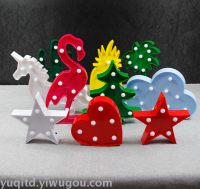 Led decorative light flamingo pineapple fairy lights children's small night light unicorn Christmas tree modelling lamp.