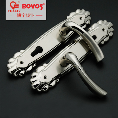 Bright nickel brushed zinc alloy door lock large zinc alloy panel high quality customized production.