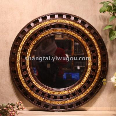 Hot Selling Retro Southeast Asian Style Handmade Bamboo and Wood Woven Glasses Frame Hanging Mirror 09-1804