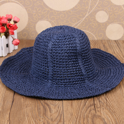 Straw hat Korean version of the hat \"women summer outing sun protection, beach hats uv protection, can be folded