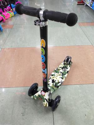 Heat transfer printing scooter four-wheel rice high children foot scooter PU wear - resistant light wheel.