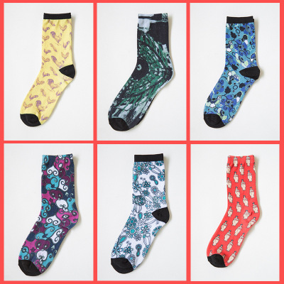 Spring and autumn new cotton socks individuality creative pattern socks neutral socks manufacturers sell socks.