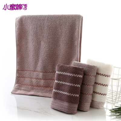 Honey bee towel lovers' pure cotton wavy striped towel.