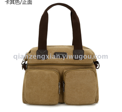Sports and leisure bag canvas bag quality male bag bag money to increase the satchel shoulder bag.
