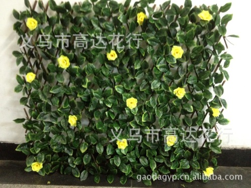 1.2 M Artificial Fence with Flowers and Deep Leaves Simulation Fence Gardening Decoration 70cm 40cm Wholesale