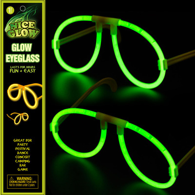 Aluminum foil bag fluorescent glasses fluorescent ordinary glasses Christmas Halloween glow toy glow sticks