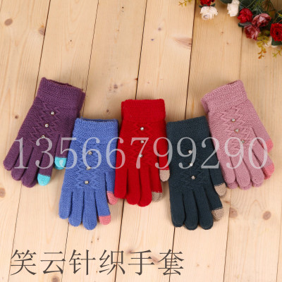 Ladies fashion touch screen gloves manufacturers direct selling knitted gloves.