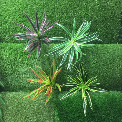 Laminated Artificial White Edge Chlorophytum Grass Green Simulation Plant Wall Accessories Small Leaf Orchid Artificial Flower Fake Flower Decoration