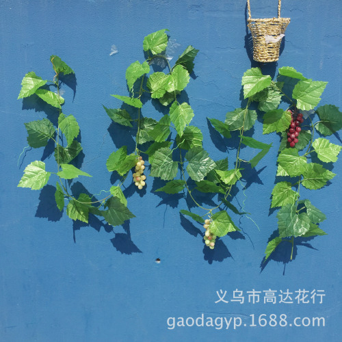 single simulated grape rattan simulation green vine leaf fake grape vine fake leaf simulation creeper