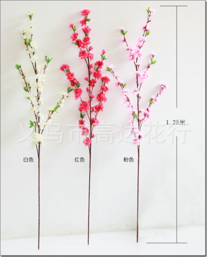 Simulation Peach Flower Artificial Flower Silk Flower Fake Peach Flower Plastic Peach Tree Bedroom Decoration Flower Flower Arrangement