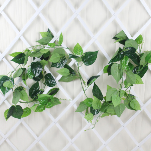 simulation glued green radish leaves simulation rattan fake leaves wholesale fake flower decorative suspended ceiling green vine simulation climbing tiger