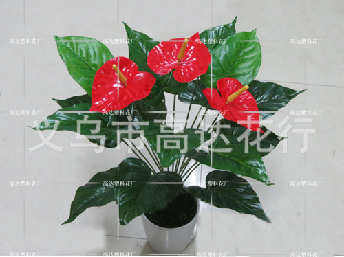 18-leaf anthurium andraeanum lind bonsai simulation plant simulation bonsai， artificial flower wholesale artificial flower decorative glue anthurium andraeanum lind