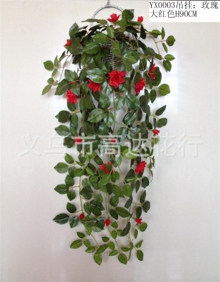 Artificial Rose Hanging Simulation Plant Simulation Turf Simulation Flower Wholesale Simulation Bamboo Leaf Wholesale