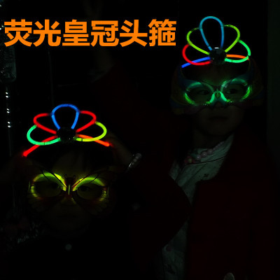 New fluorescent stick factory masquerade party birthday party Christmas promotion fluorescent crown hair hoop luminous headdress
