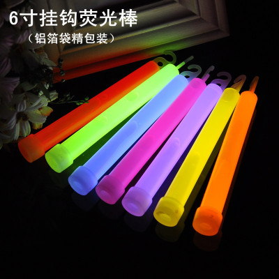6 inch hook fluorescent stick bag, is suing camping emergency lighting, concert party, lighting club.